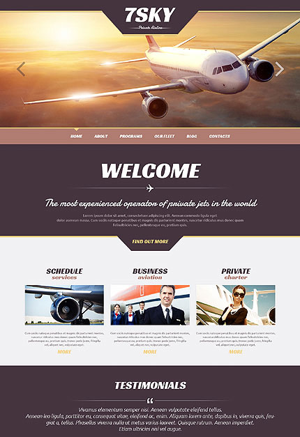 Дизайн сайта авиакомпании