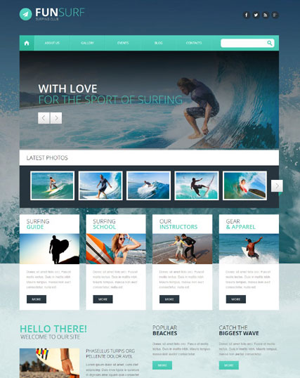 Шаблон сайта про серфинг