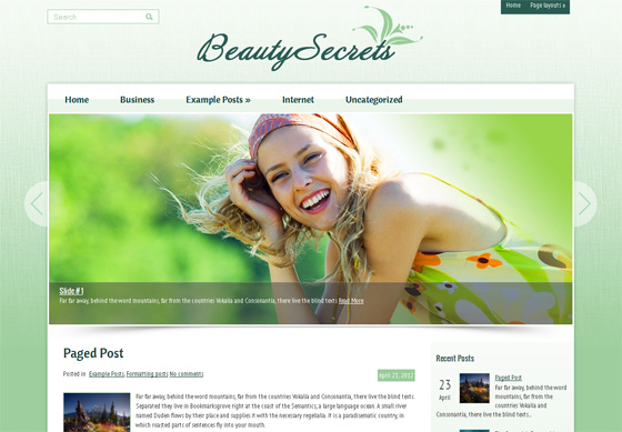 Шаблон сайта о красоте и здоровье