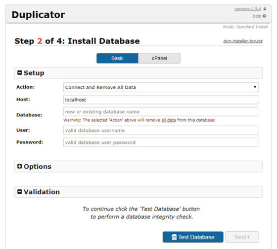 Duplicator - копирование сайта