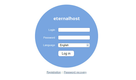 Регистрация в Eternalhost
