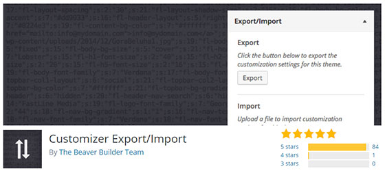Customizer Export/Import