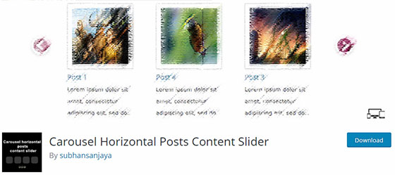 Carousel Horizontal Posts Content Slider