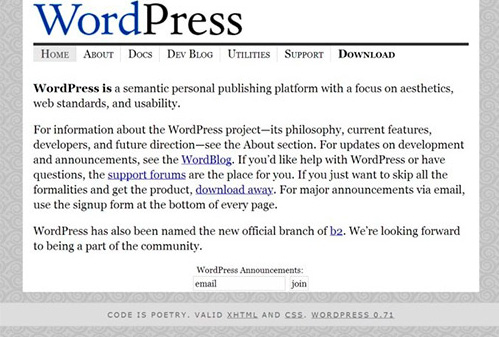 Официальный сайт WordPress 