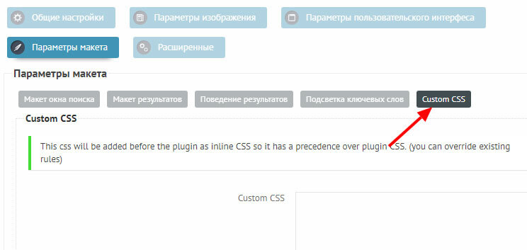 Custom CSS для поиска