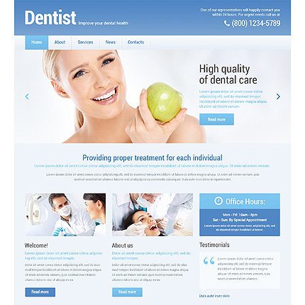 Шаблон сайта об уходе за зубами
