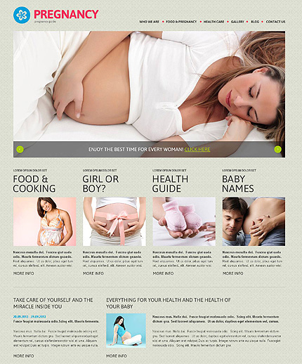 Шаблон сайта про беременность 