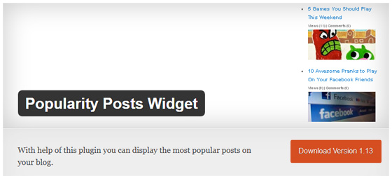 Popularity Posts Widget