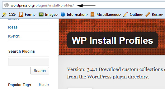 WP Install Profiles - название плагинов