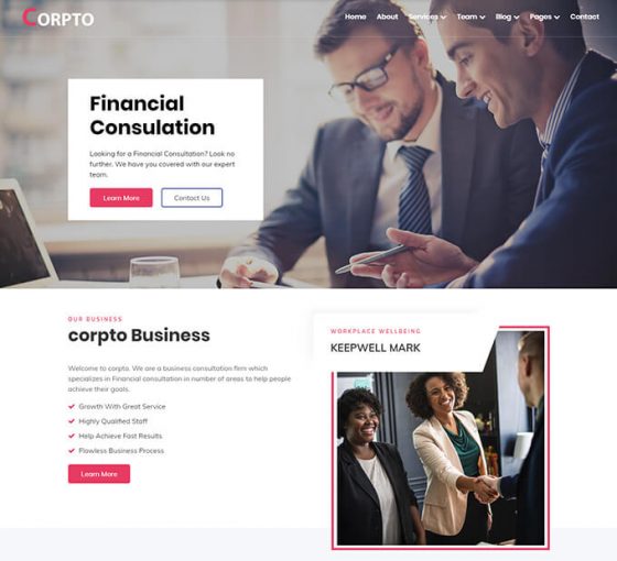 Corpto - Business - адаптивный WordPress шаблон