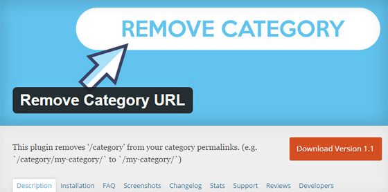 Плагин Remove Category URL - убирает category в WordPress