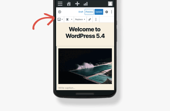 WordPress 5.4 - на смартфоне