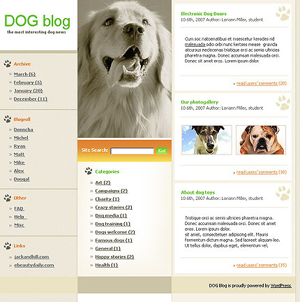 вордпресс шаблон Dog Blog