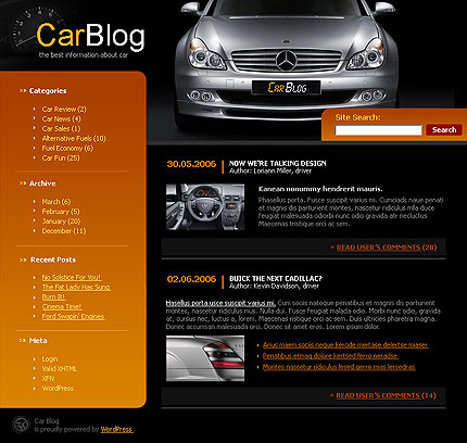 шаблон автомобильного блога Car Blog